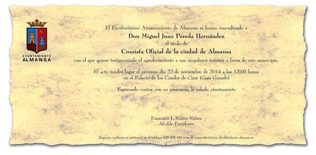 TARJETA Cronista Oficial